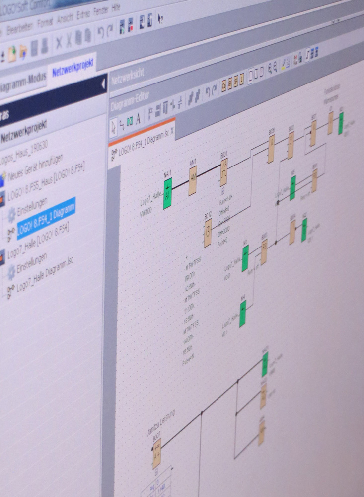 Siemens Logo Soft Comfort mit Netzwerkprojekt Diagramm